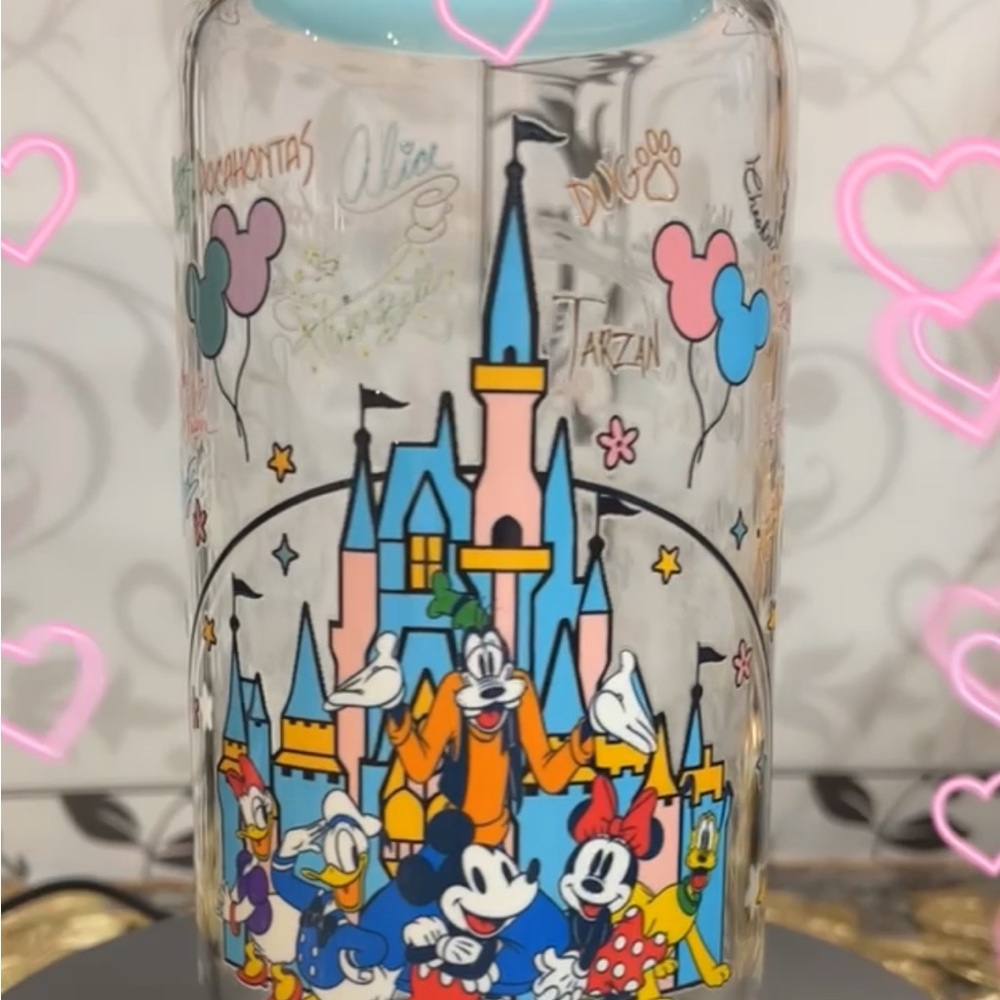 16 oz Disney Castle Glass Can Cup